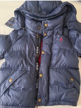 Polo by Ralph Lauren Boys Navy Puffer Coat with Hood